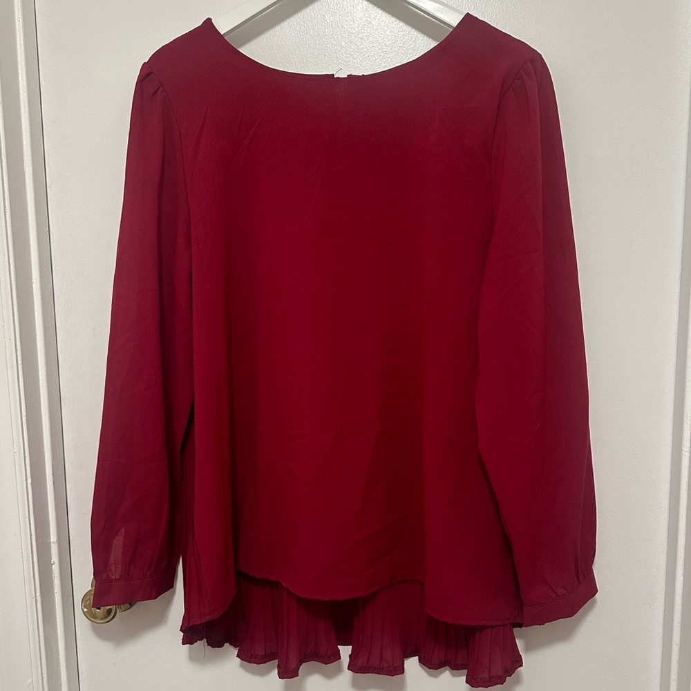 NWT Red Blouse Plus Size Long Sleeve Business Casual Professional for Work